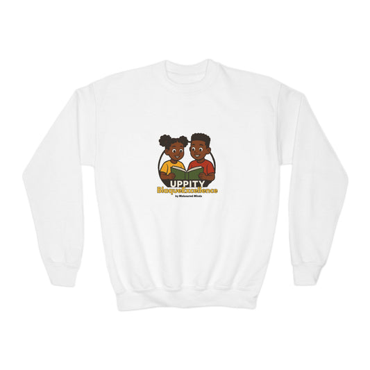 Youth Crewneck Sweatshirt - UPPITY Graphic, Cozy Streetwear for Kids, Perfect Gift for Birthday, Back to School, Inclusive Fashion