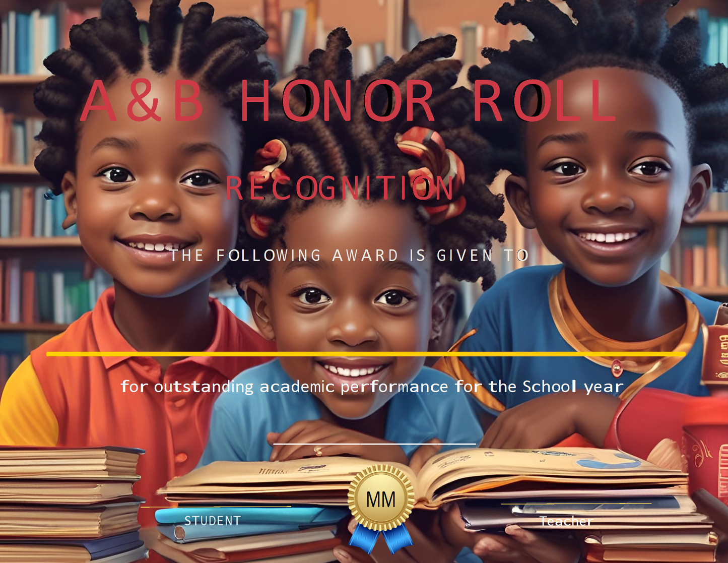 Melanated Minds Online AB Honor Roll Student Certificate