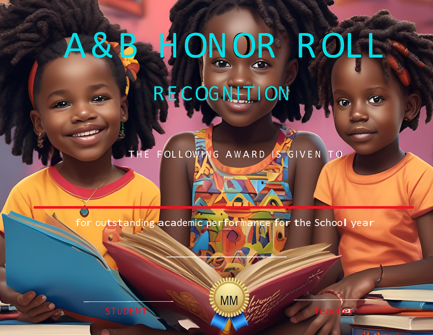 Melanated Minds Online AB Honor Roll Student Certificate