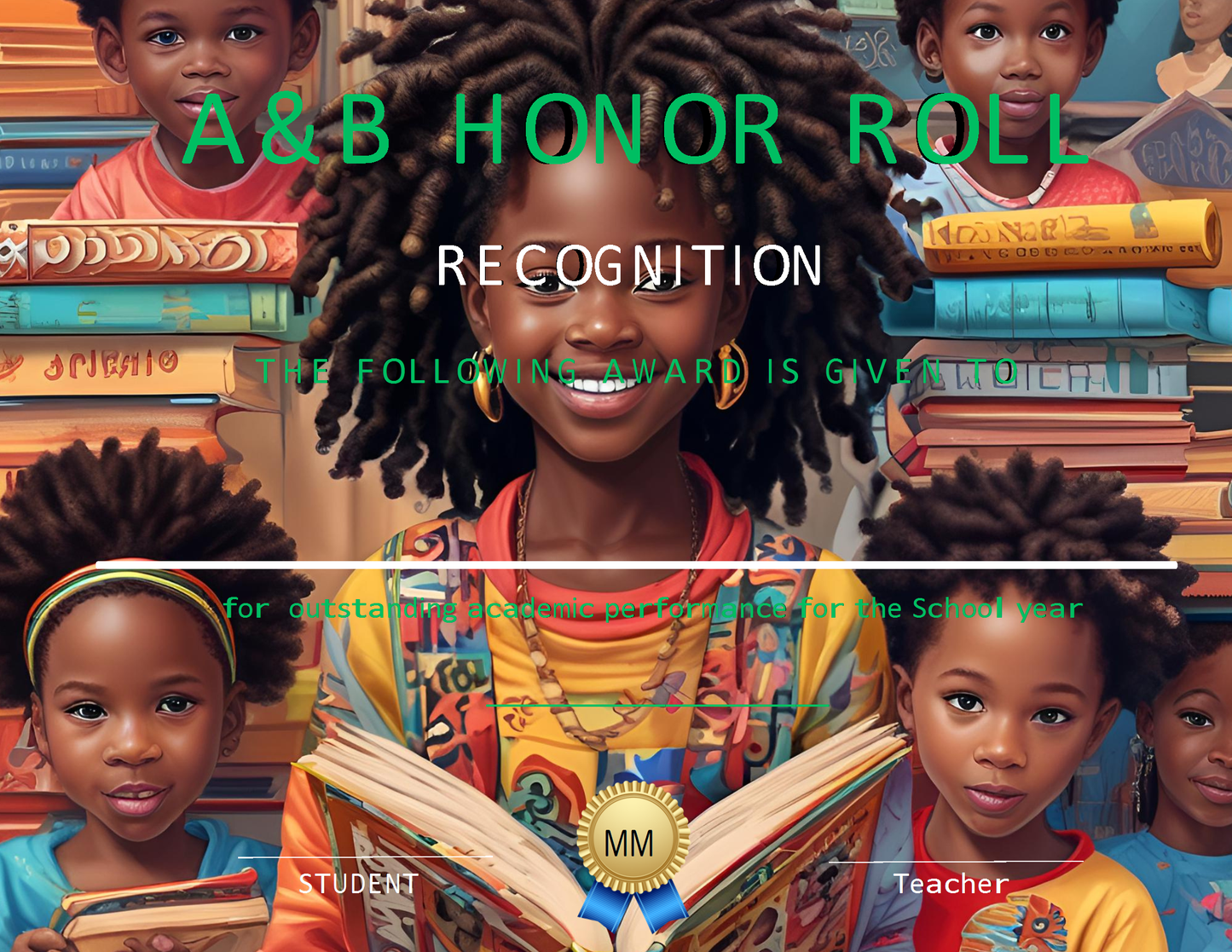 Melanated Minds Online AB Honor Roll Student Certificate