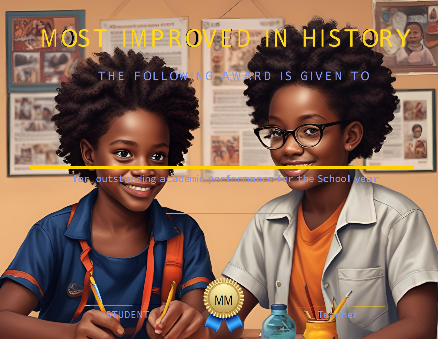 Melanated Minds Online Most Improved Certificates 14 Packs
