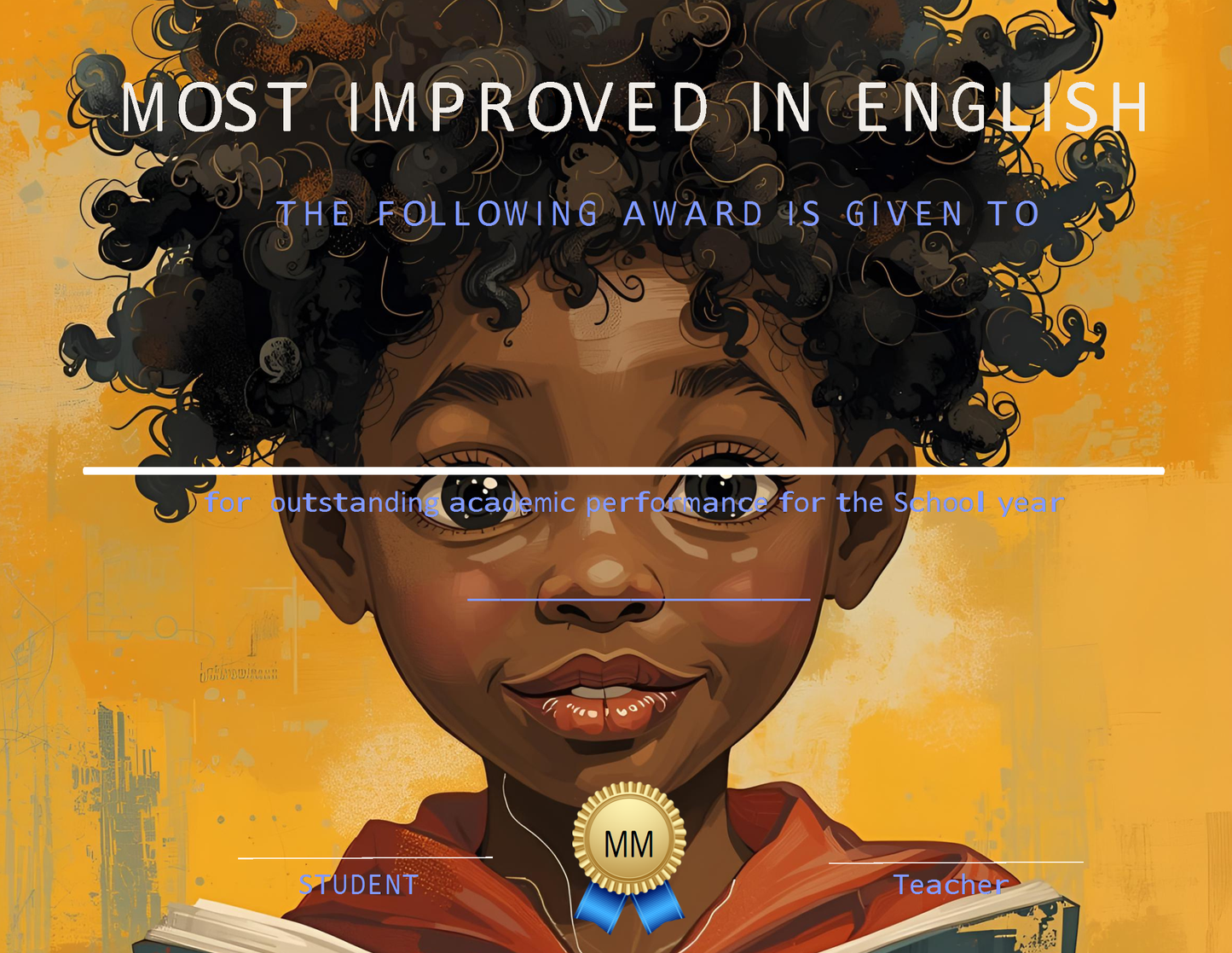 Melanated Minds Online Most Improved Certificates 14 Packs