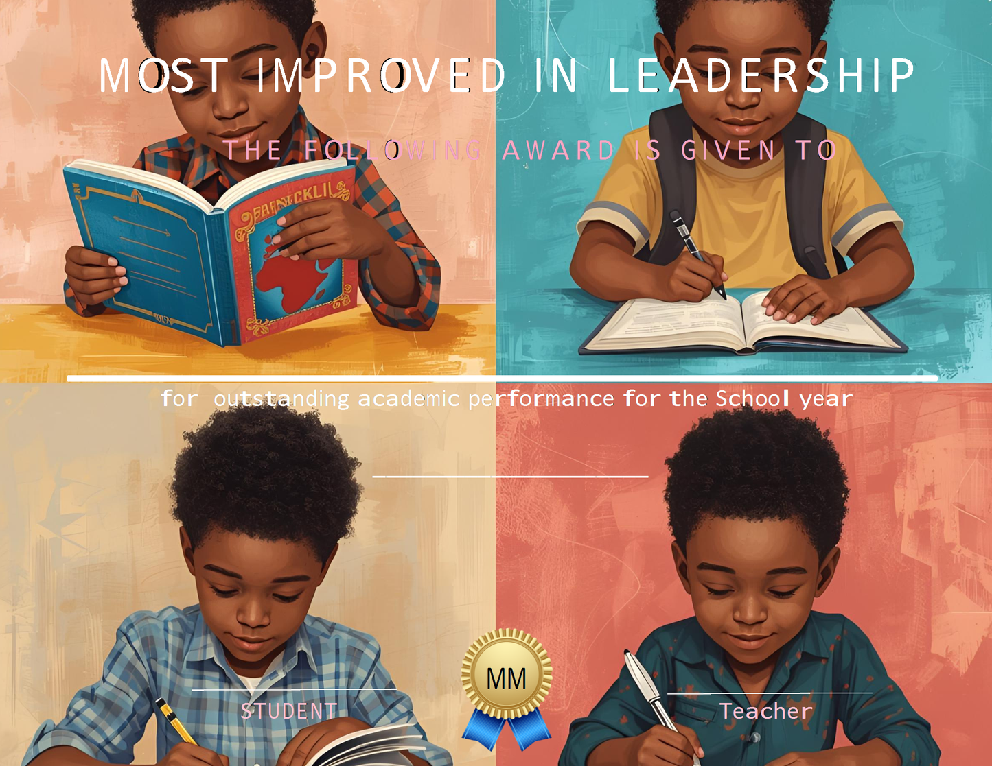 Melanated Minds Online Most Improved Certificates 14 Packs