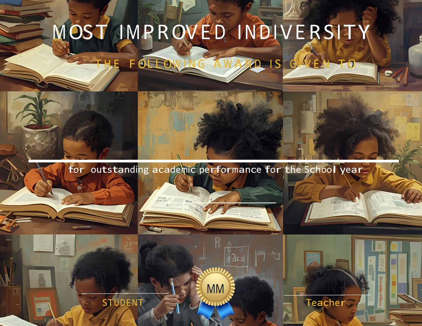 Melanated Minds Online Most Improved Certificates 14 Packs