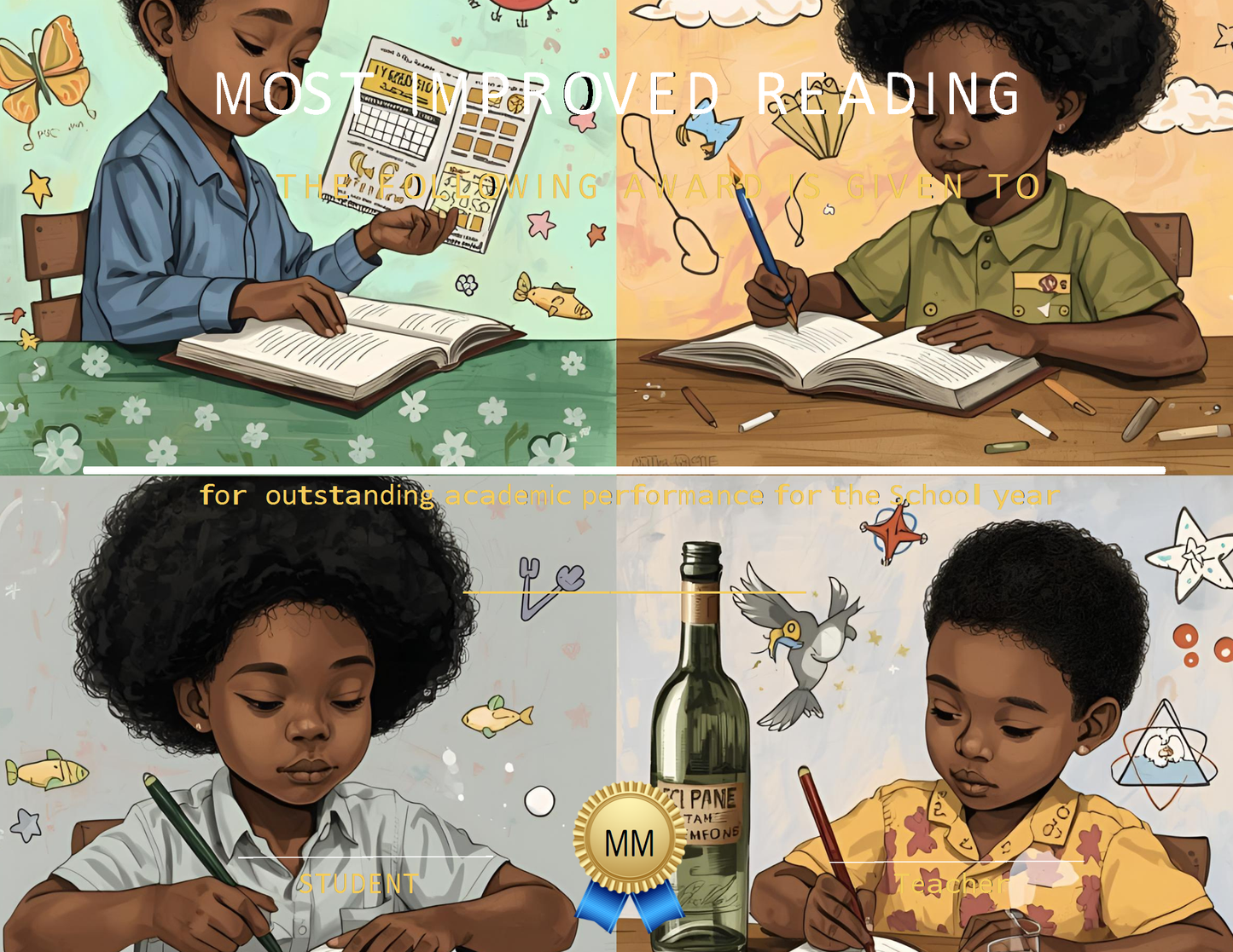 Melanated Minds Online Most Improved Certificates 14 Packs