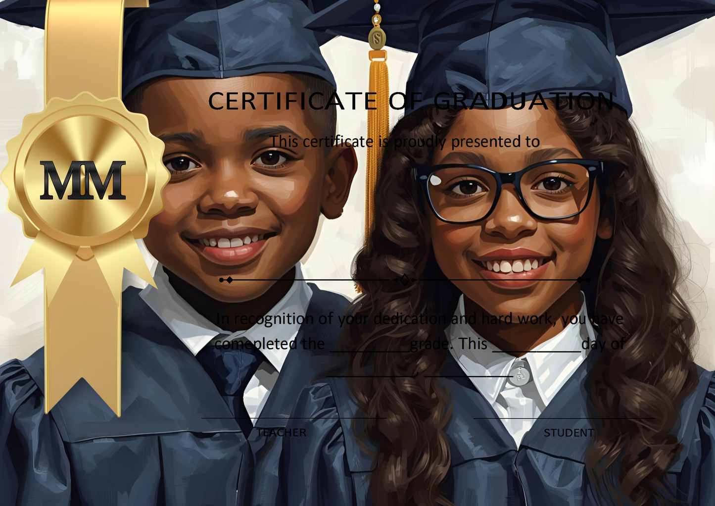 Melanated Minds Online Sophisticated Graduation Certificates