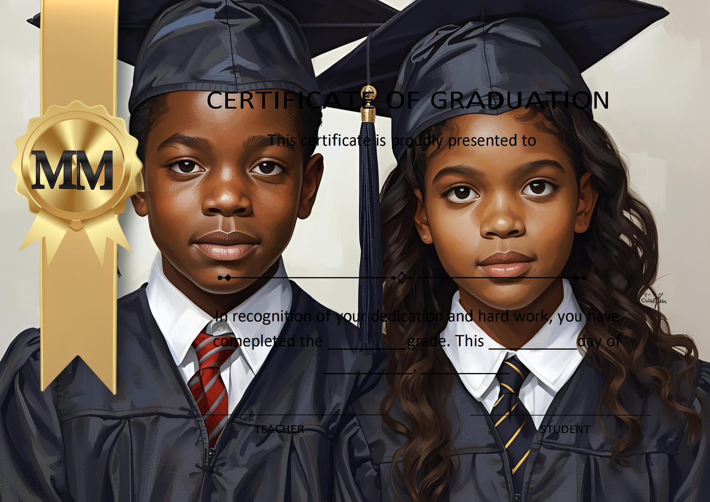 Melanated Minds Online Sophisticated Graduation Certificates