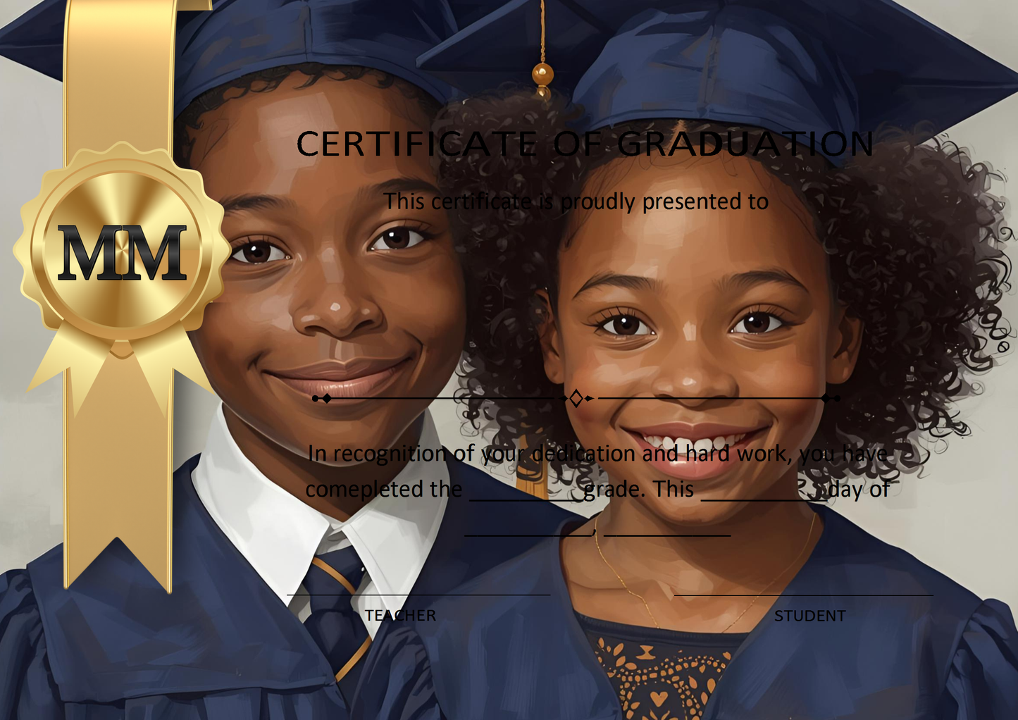 Melanated Minds Online Sophisticated Graduation Certificates