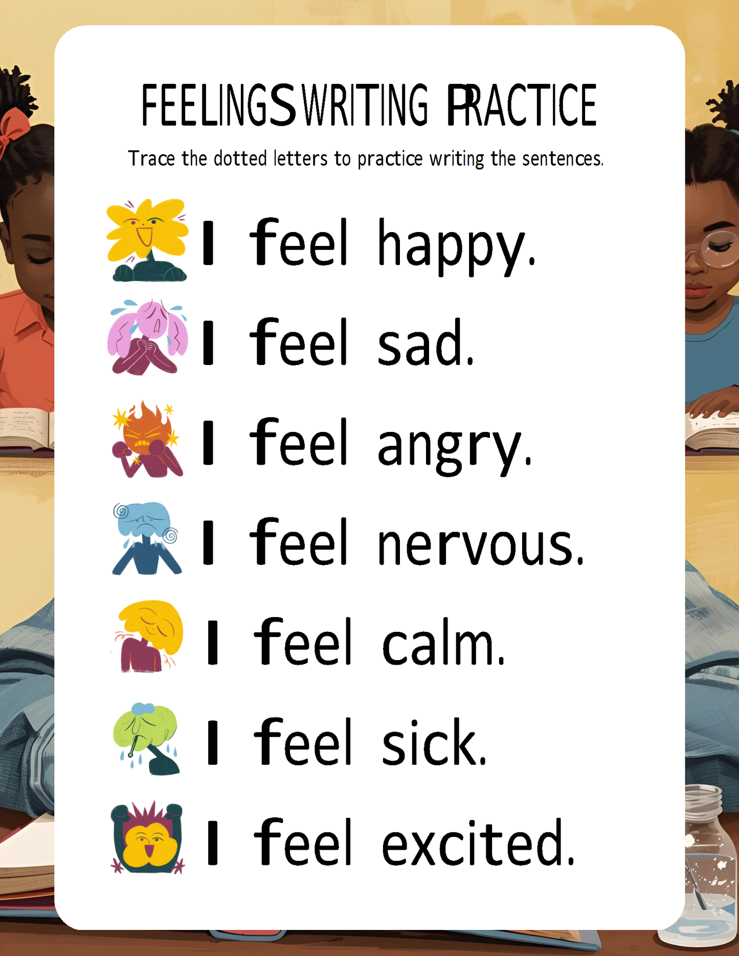 Melanated Minds Online Writing Practice Worksheets Grade 1